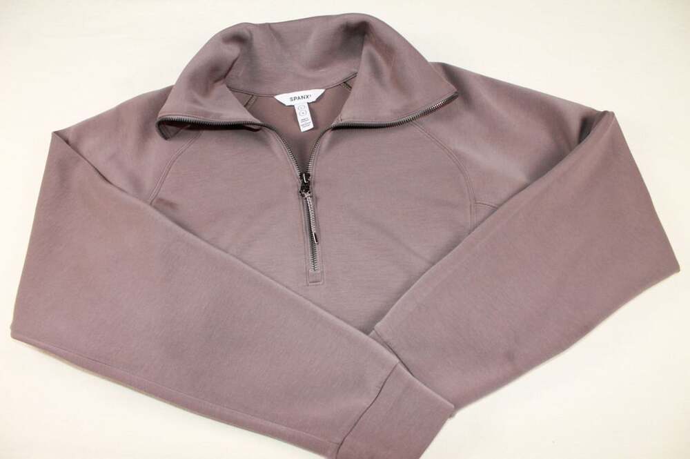 Spanx AirEssentials Taupe/Mauve Half Zip Pullover Women’s L